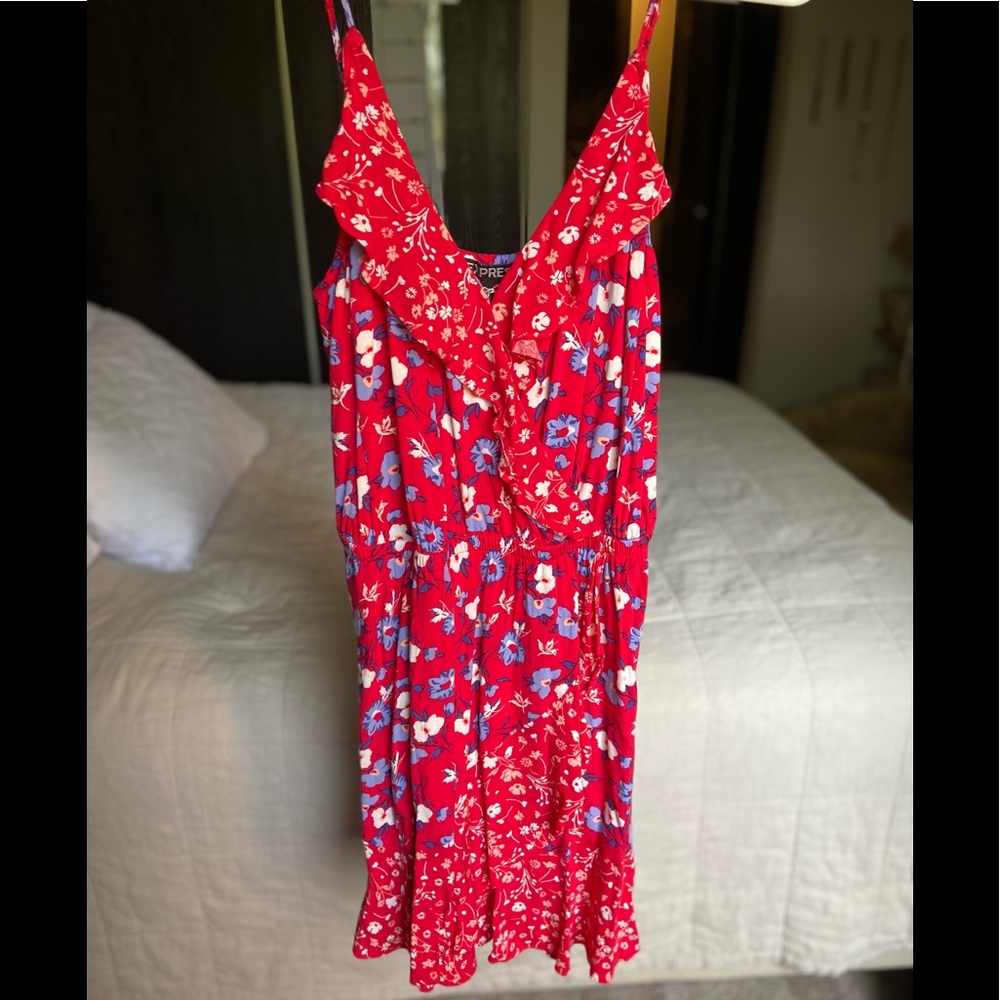 Express Red Floral Dress